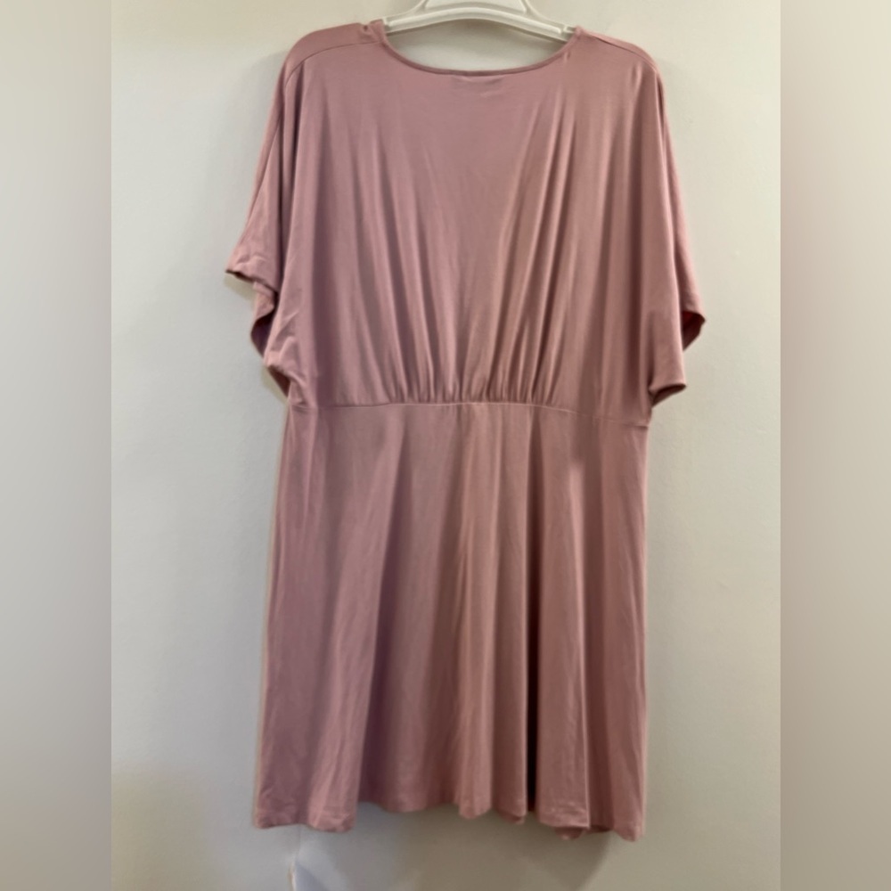 ASOS DESIGN flutter sleeve mini tea dress with buttons in rose pink HH. - Picture 7 of 13